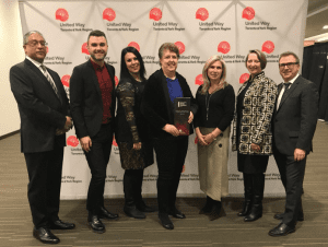 Pictured L to R: Victor Figueiredo, Matthew Poirier, Ann-Marie Binetti, Wendy Dyke, Georgina Stergiotis, Karen Figueiredo, and Brad Saunders