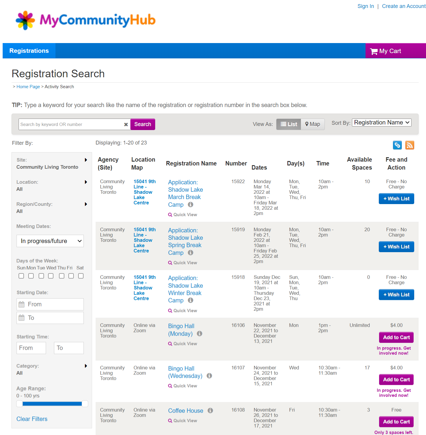 decorative to show the My Community Hub platform. Click to enter site.