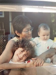 Michelle MacDonald as a child with her mother