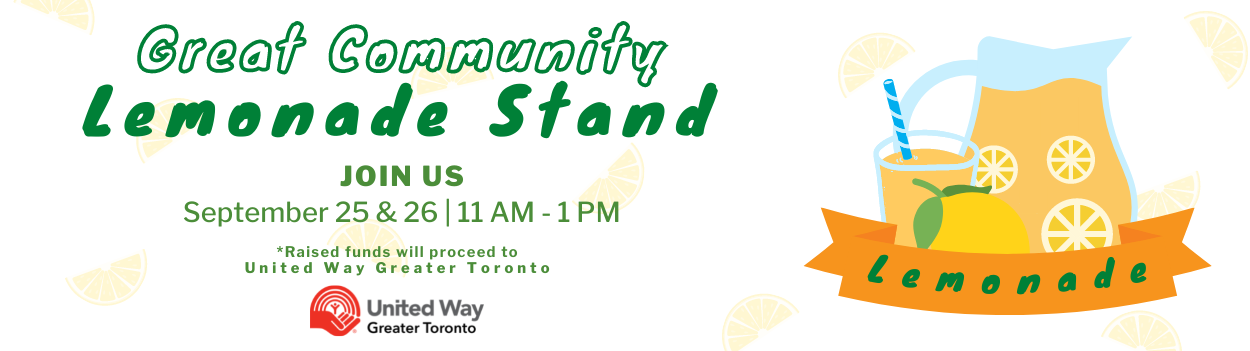 Great Community Lemonaid Stand. Join us Sept 25th and 26th.