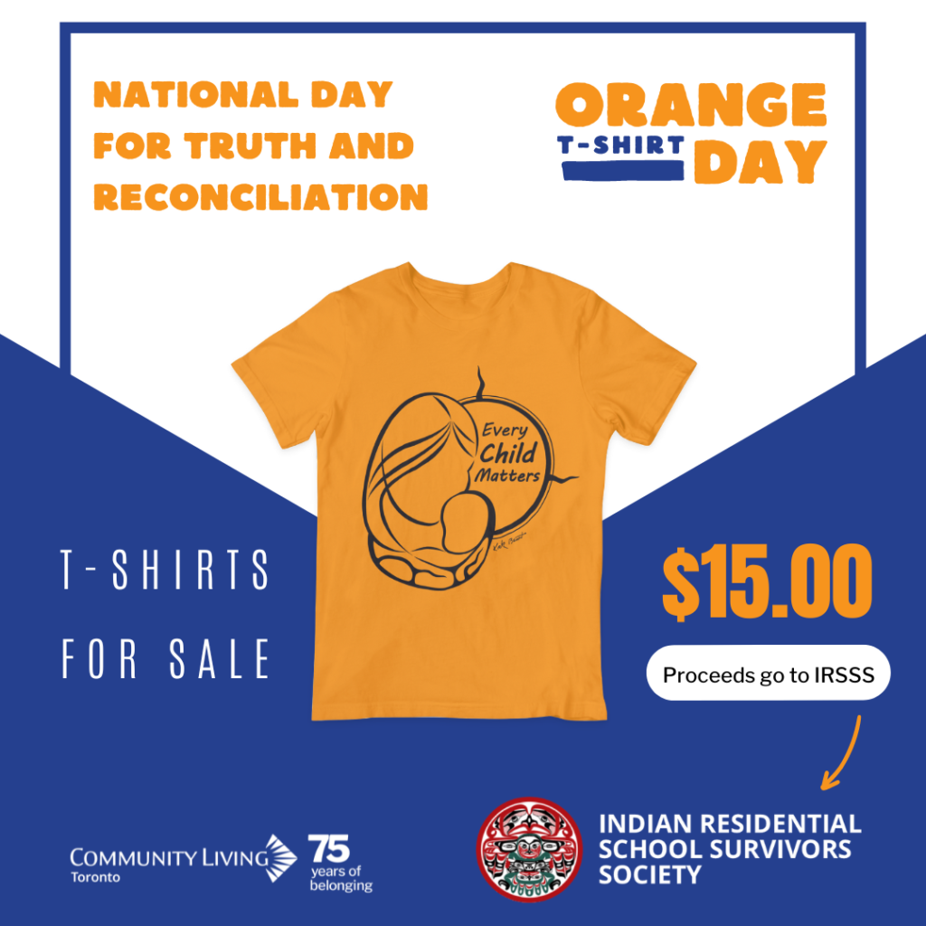Click this image to purchase a TShit. Orange T Shirt with a simple drawing of a mother and child.